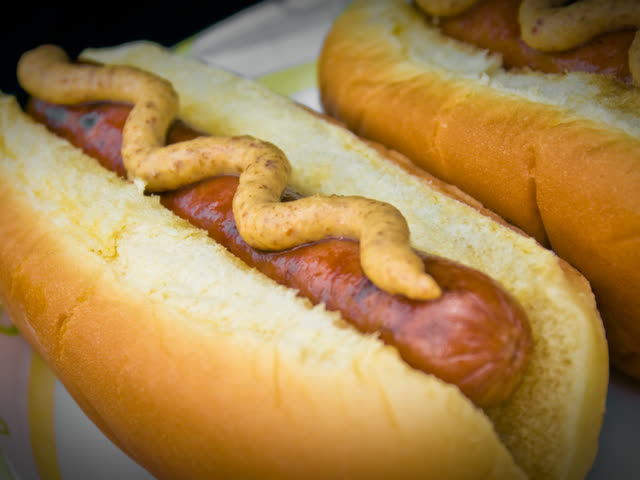 Hot dog with mustard